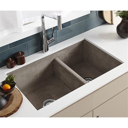 Native Trails, Inc. Native Trails NSKD3321-S Farmhouse Double Bowl Kitchen Sink; Slate NSKD3321-S